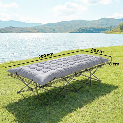Outsunny Foldable Camping Mattress Pad with Elastic Straps