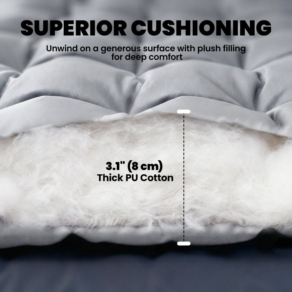 Outsunny Foldable Camping Mattress Pad with Elastic Straps