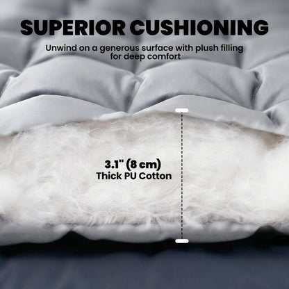 Outsunny Foldable Camping Mattress Pad with Elastic Straps
