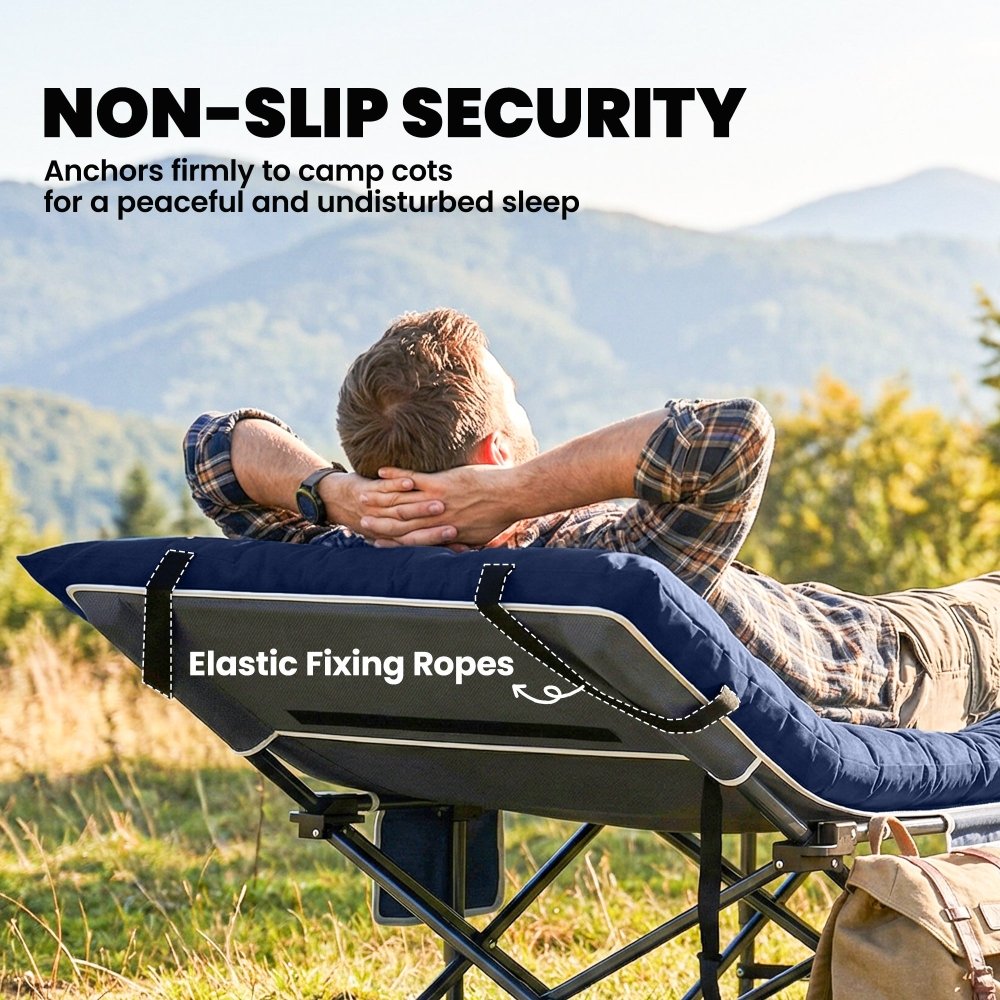 Outsunny Foldable Camping Mattress Pad with Elastic Straps