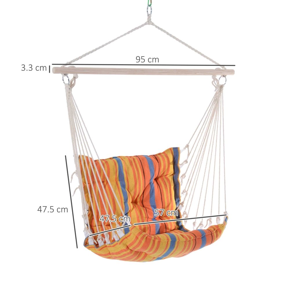 Outsunny Hanging Hammock Chair for Garden, Camping & Outdoor Use