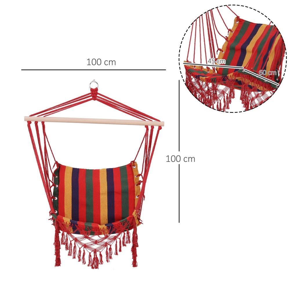 Outsunny Hanging Hammock Chair for Garden, Camping & Outdoor Use