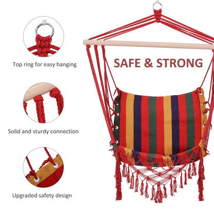 Outsunny Hanging Hammock Chair for Garden, Camping & Outdoor Use