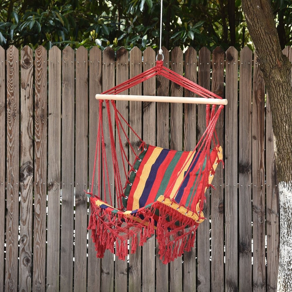 Outsunny Hanging Hammock Chair for Garden, Camping & Outdoor Use