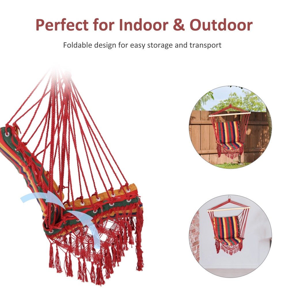 Outsunny Hanging Hammock Chair for Garden, Camping & Outdoor Use