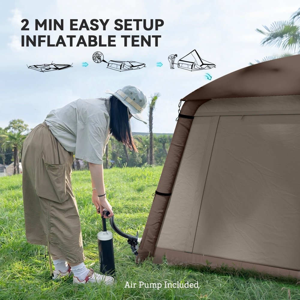 Outsunny Inflatable 2 Man Tent Waterproof Air Tent