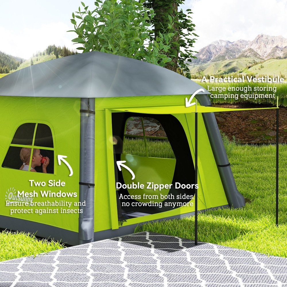 Outsunny Inflatable 2 Man Tent Waterproof Air Tent