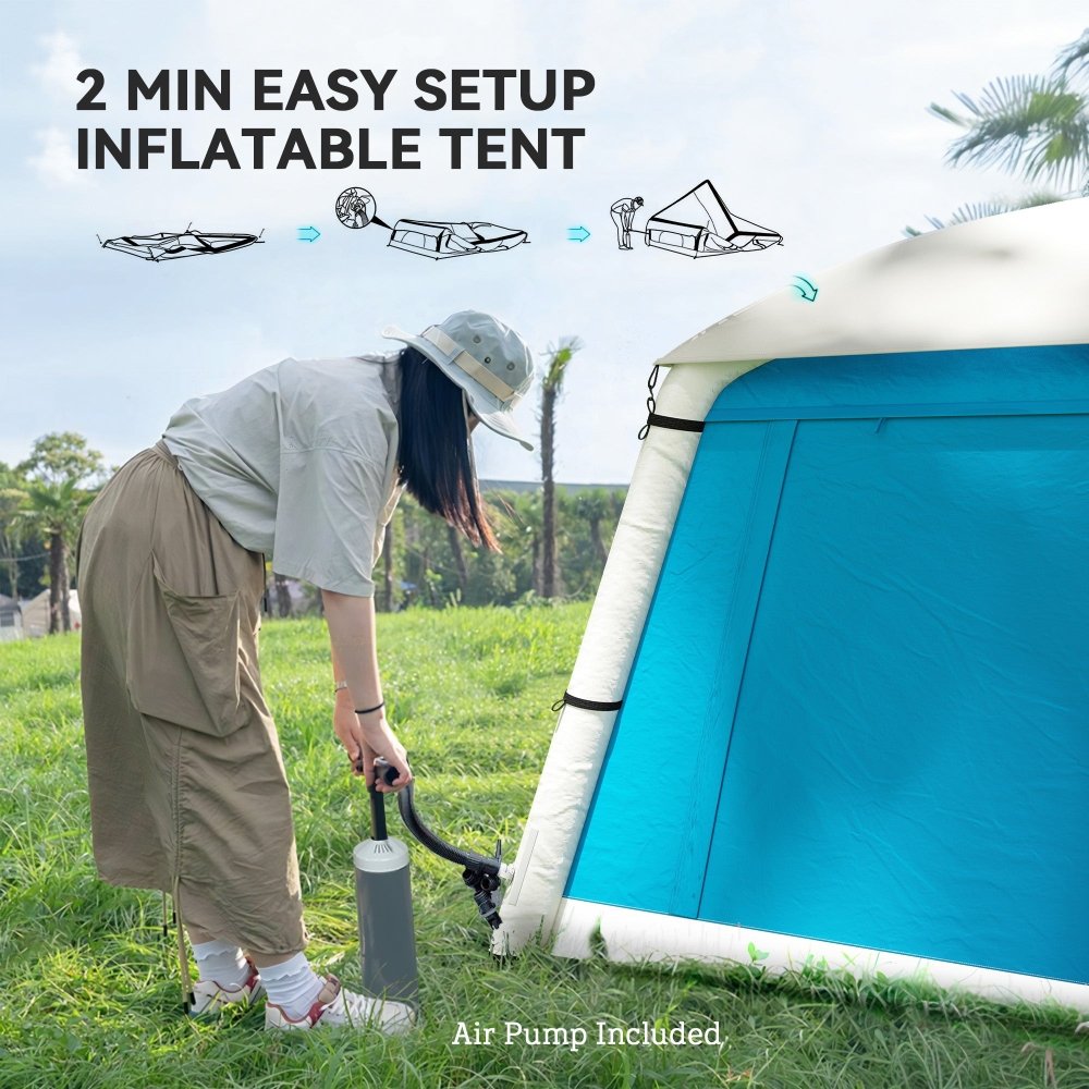 Outsunny Inflatable 2 Man Tent Waterproof Air Tent
