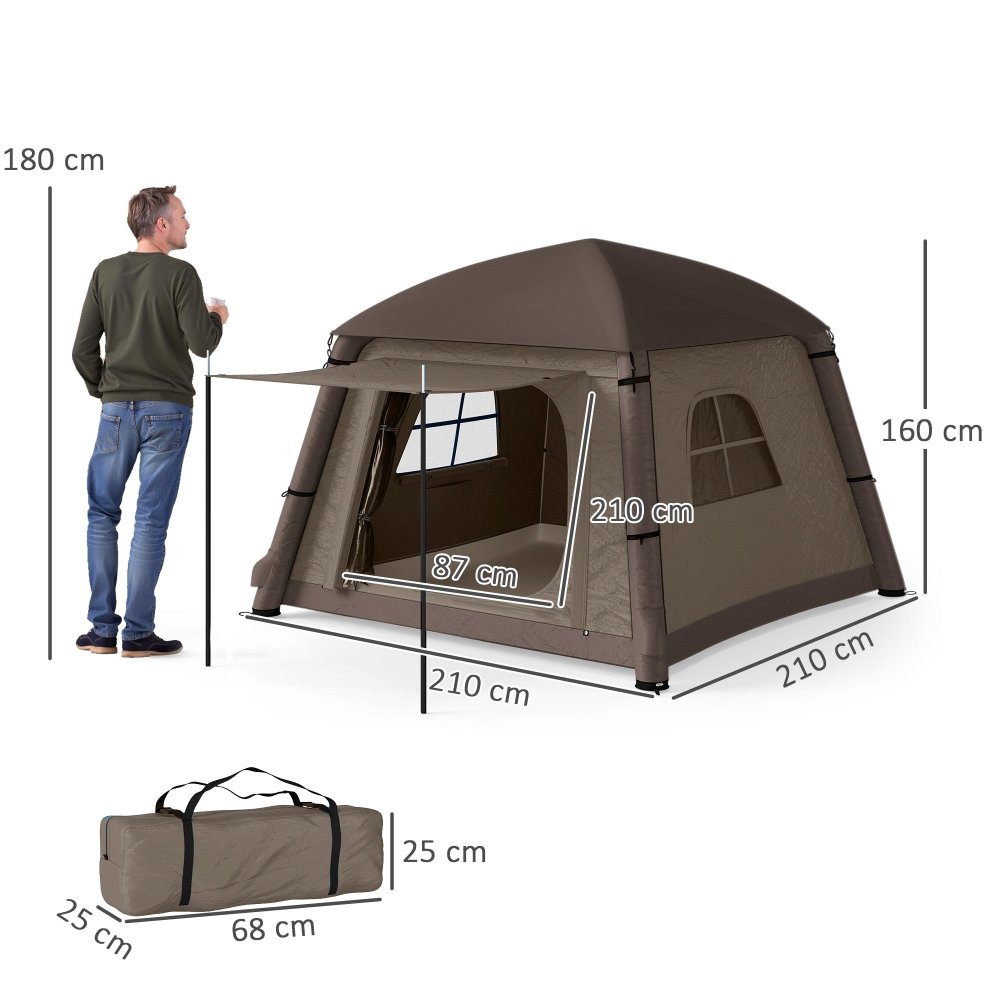 Outsunny Inflatable 2 Man Tent Waterproof Air Tent