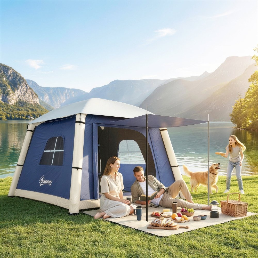 Outsunny Inflatable 2 Man Tent Waterproof Air Tent