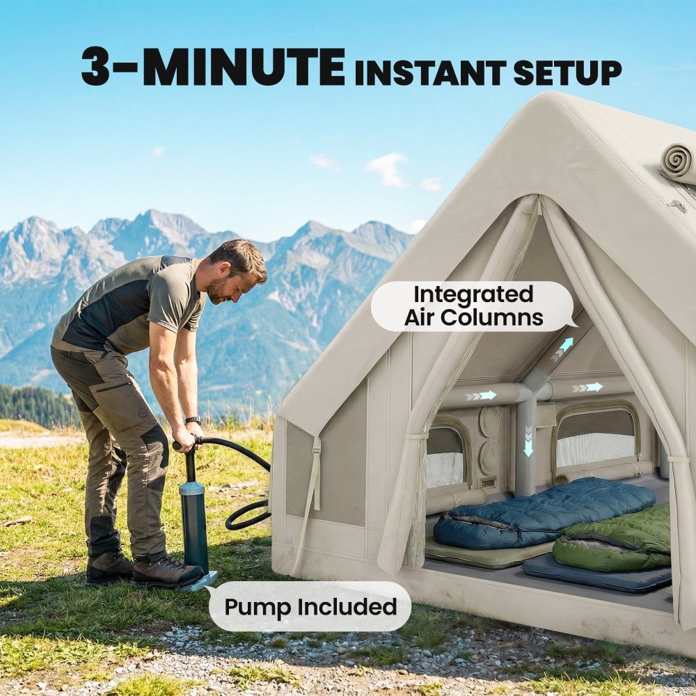 Outsunny Inflatable 4 Season Hot Tent with Stove Jack & 10K Waterproof