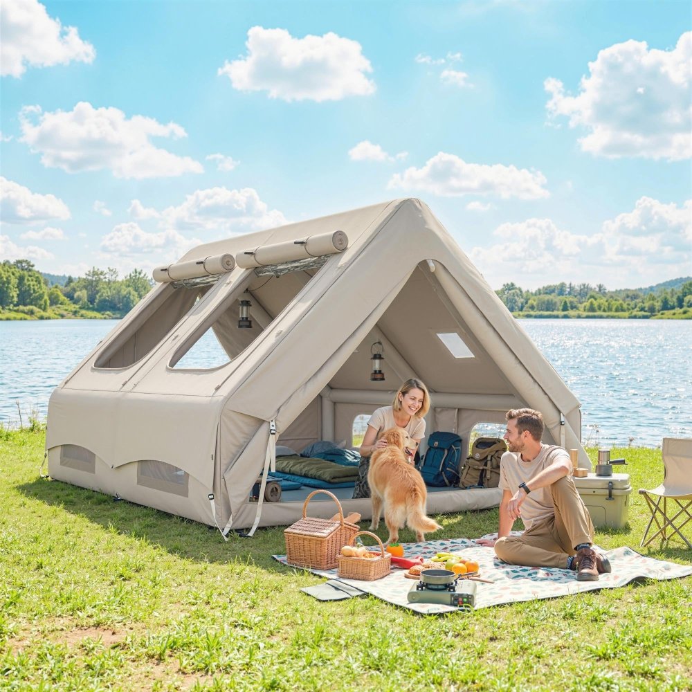 Outsunny Inflatable 4 Season Hot Tent with Stove Jack & 10K Waterproof