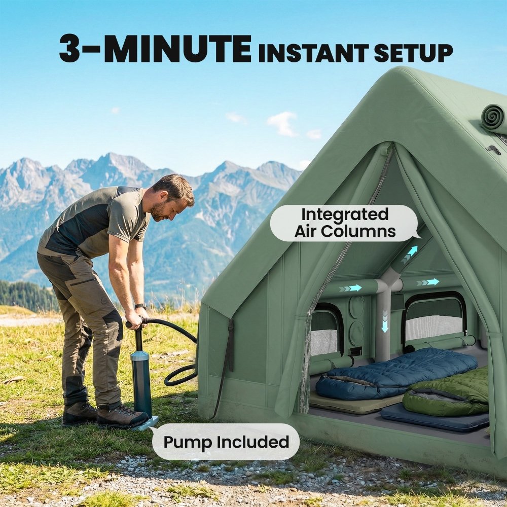 Outsunny Inflatable 4 Season Hot Tent with Stove Jack & 10K Waterproof