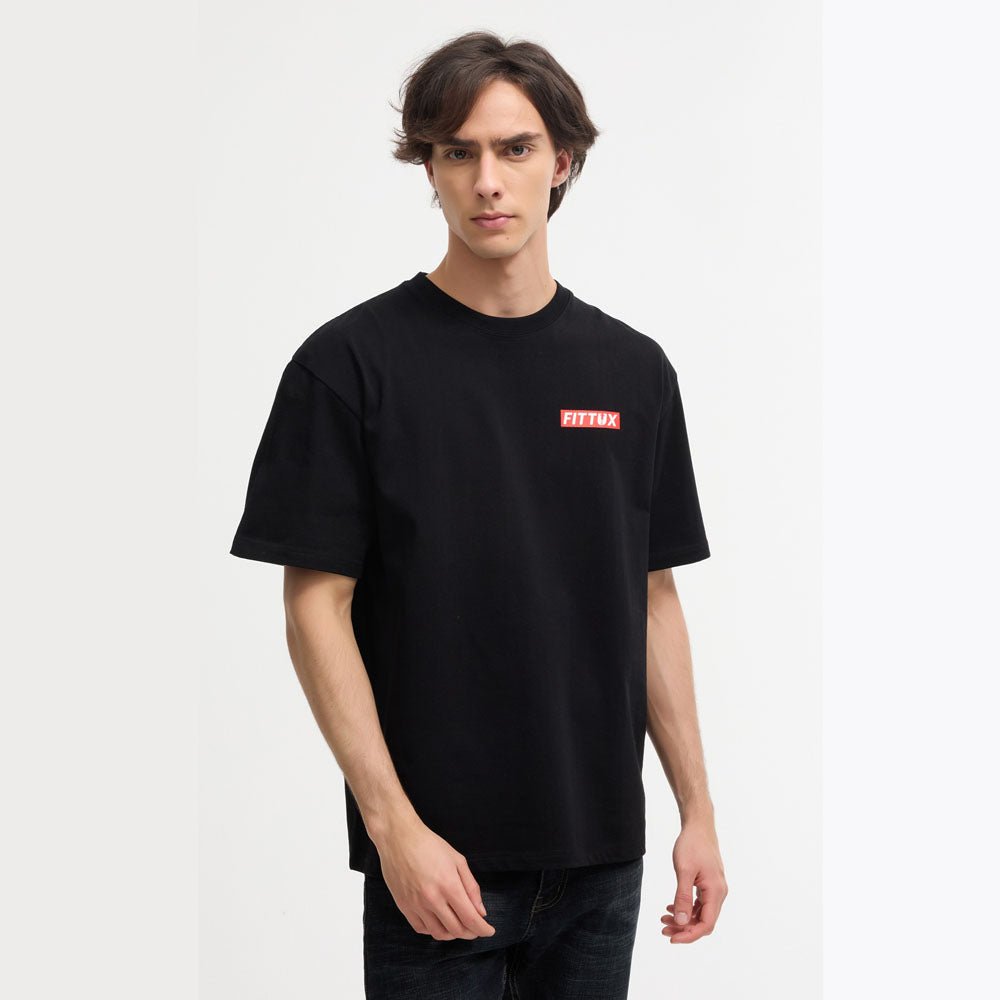 Oversized Reverse Printed Survival T-Shirt - Fittux