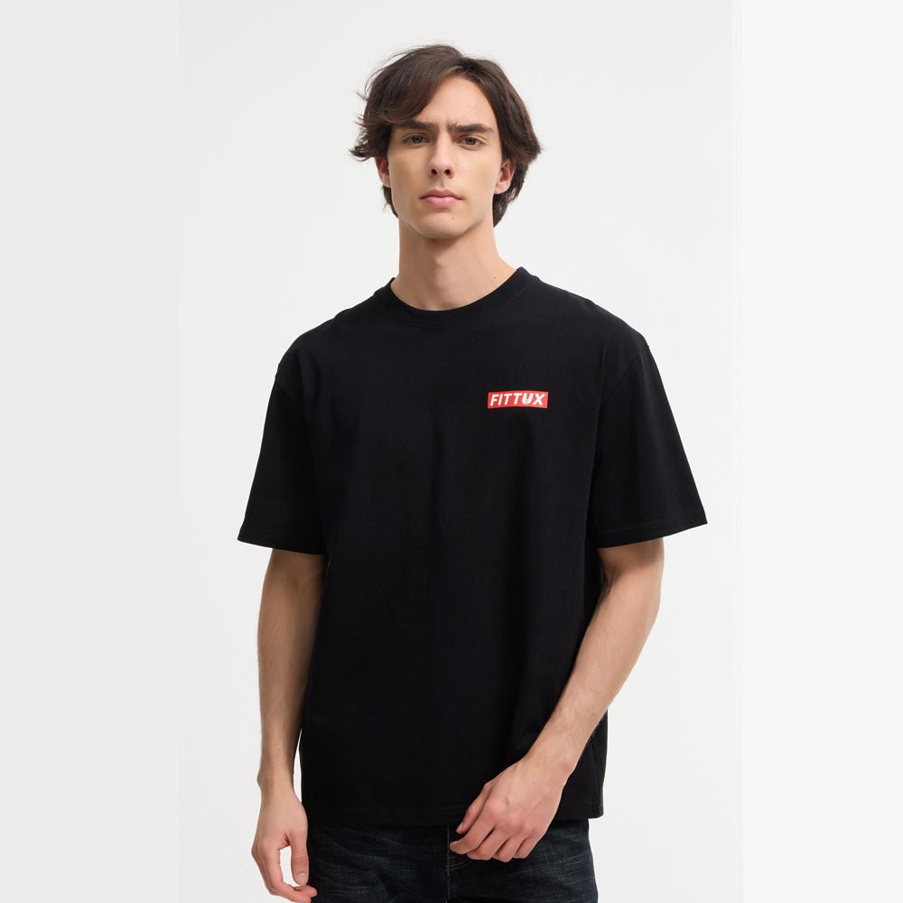 Oversized Reverse Printed Survival T-Shirt - Fittux