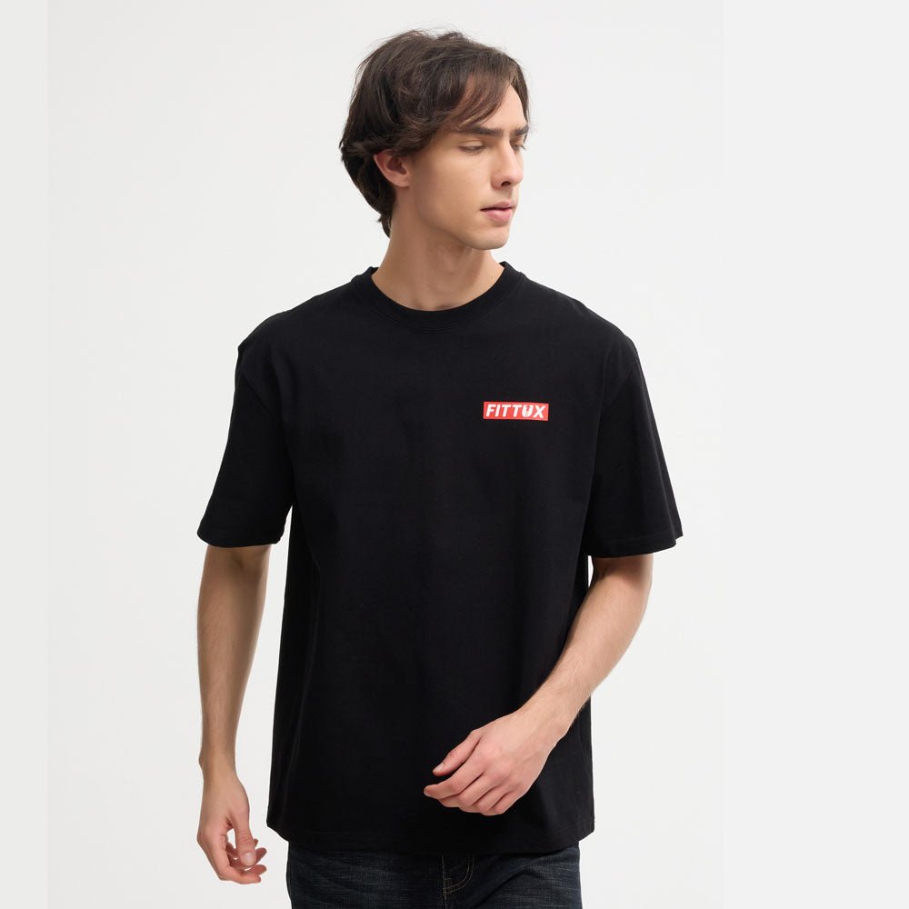 Oversized Reverse Printed Survival T-Shirt - Fittux