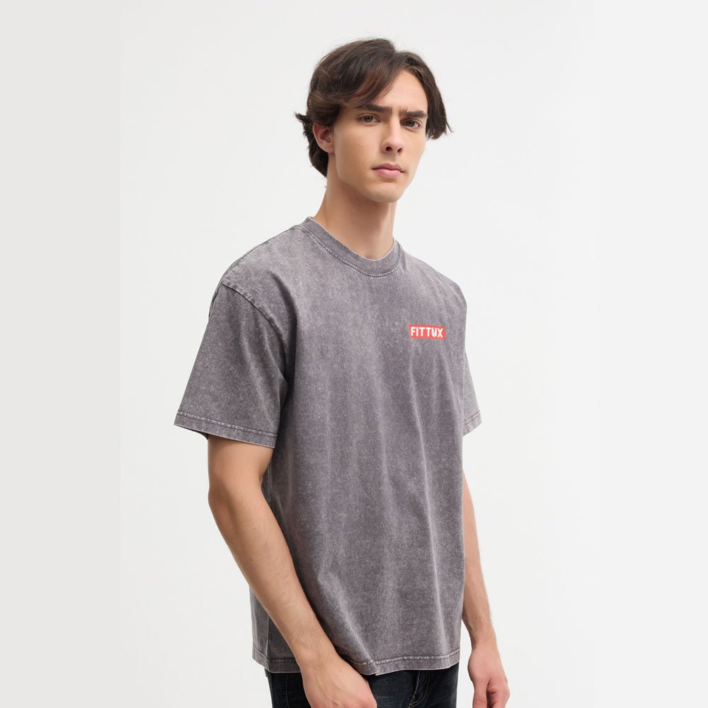 Oversized Washed Distressed T-Shirt - Fittux
