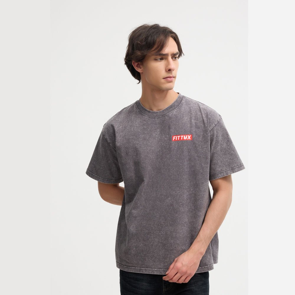 Oversized Washed Distressed T-Shirt - Fittux