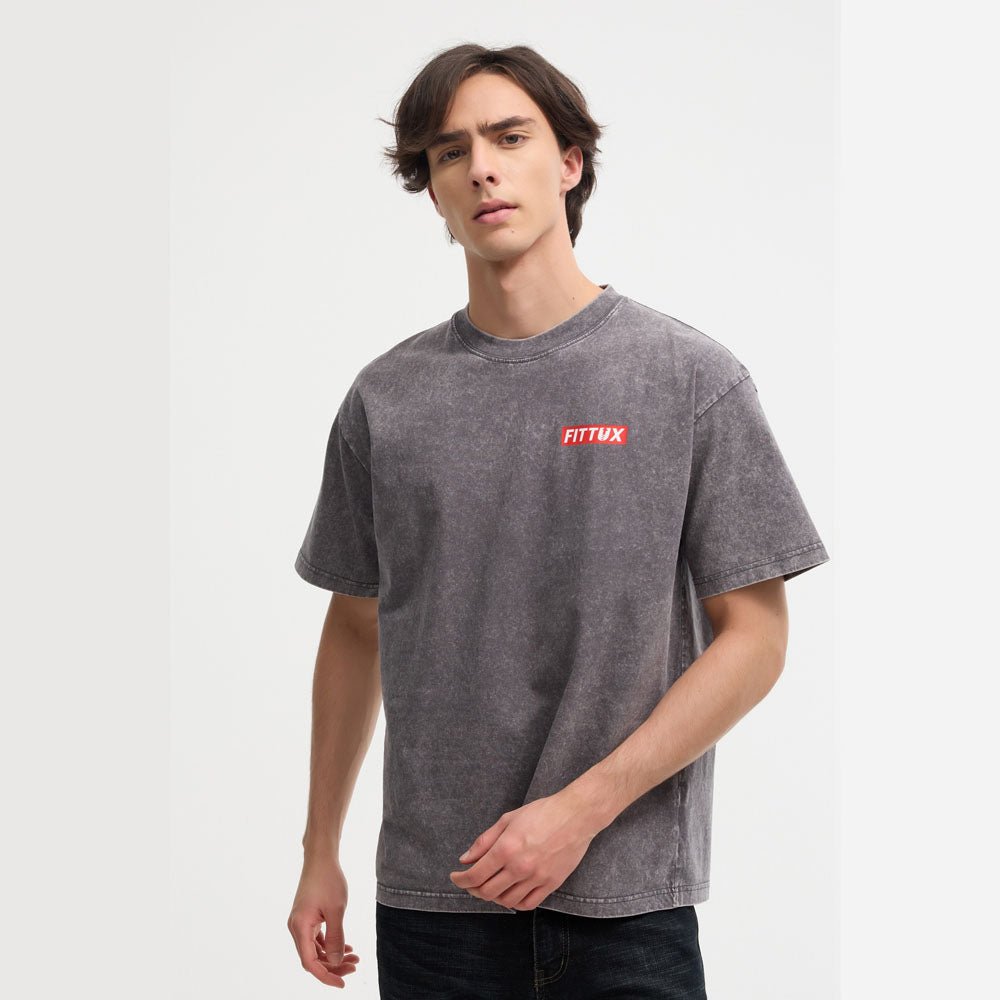 Oversized Washed Distressed T-Shirt - Fittux