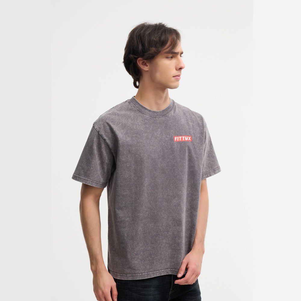Oversized Washed Distressed T-Shirt - Fittux