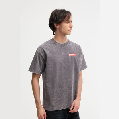 Oversized Washed Distressed T-Shirt - Fittux