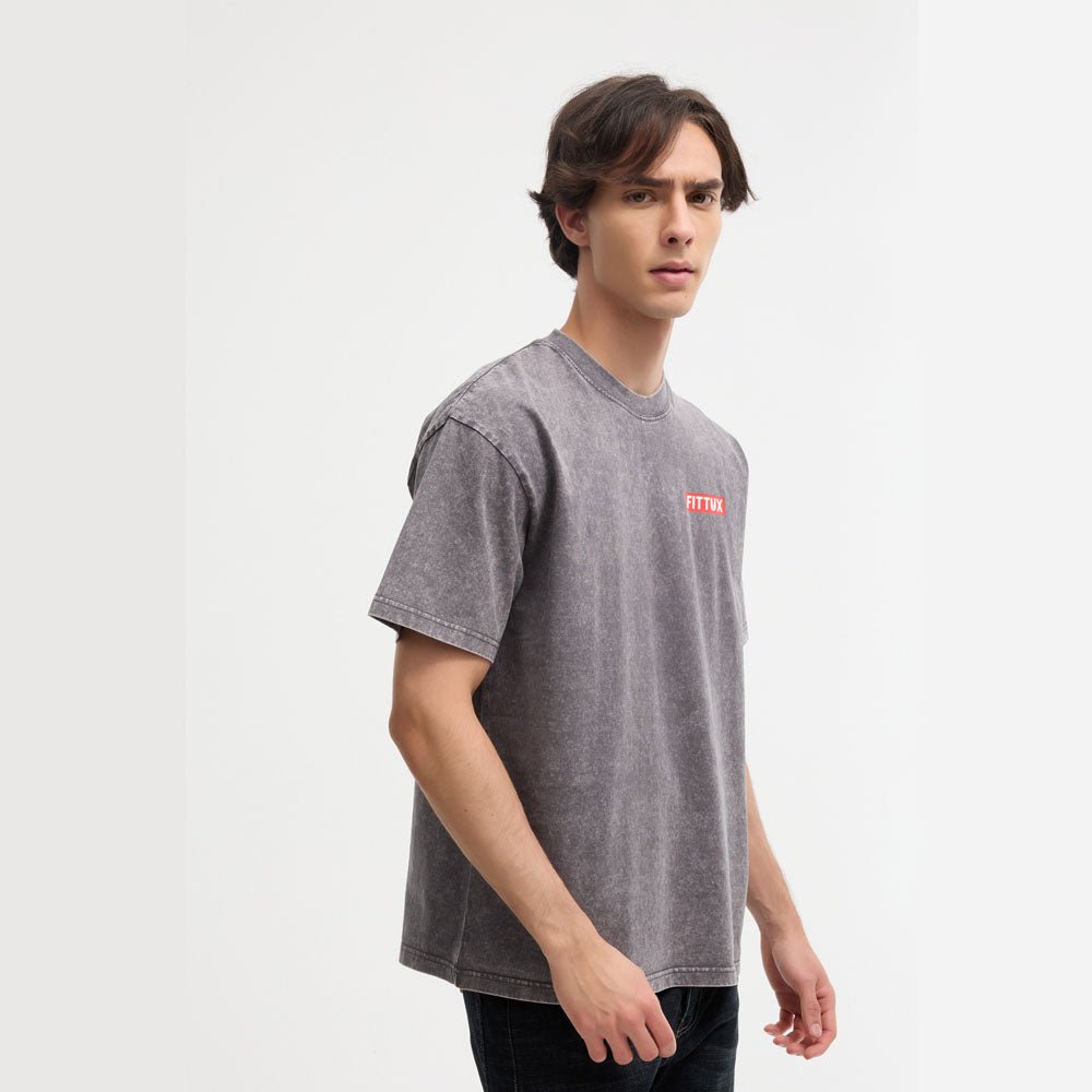 Oversized Washed Distressed T-Shirt - Fittux