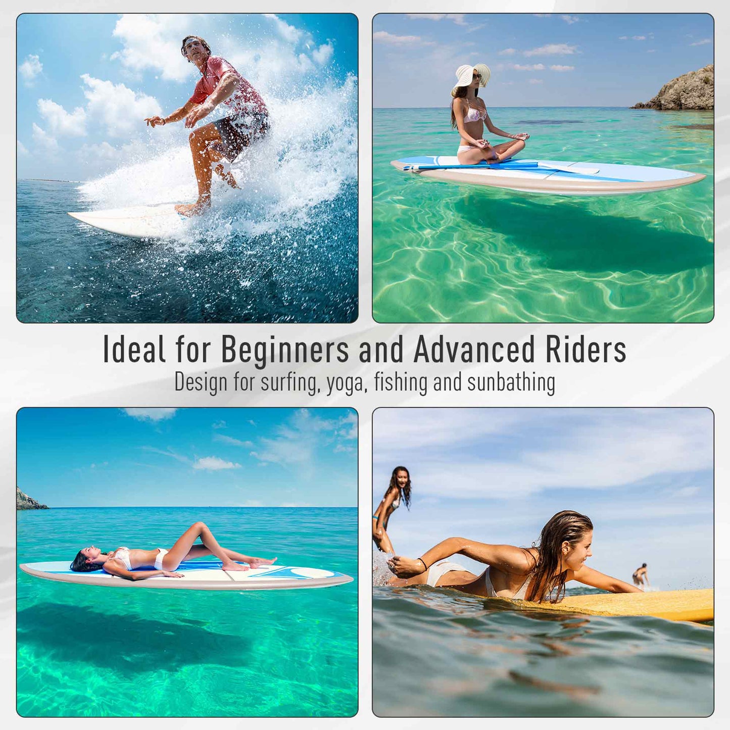 Inflatable Paddle Board with Adjustable Paddle