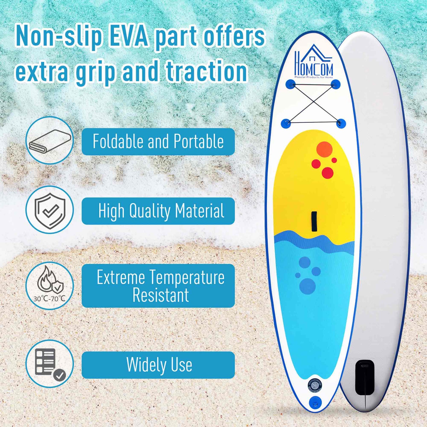 Inflatable Paddle Board with Adjustable Paddle