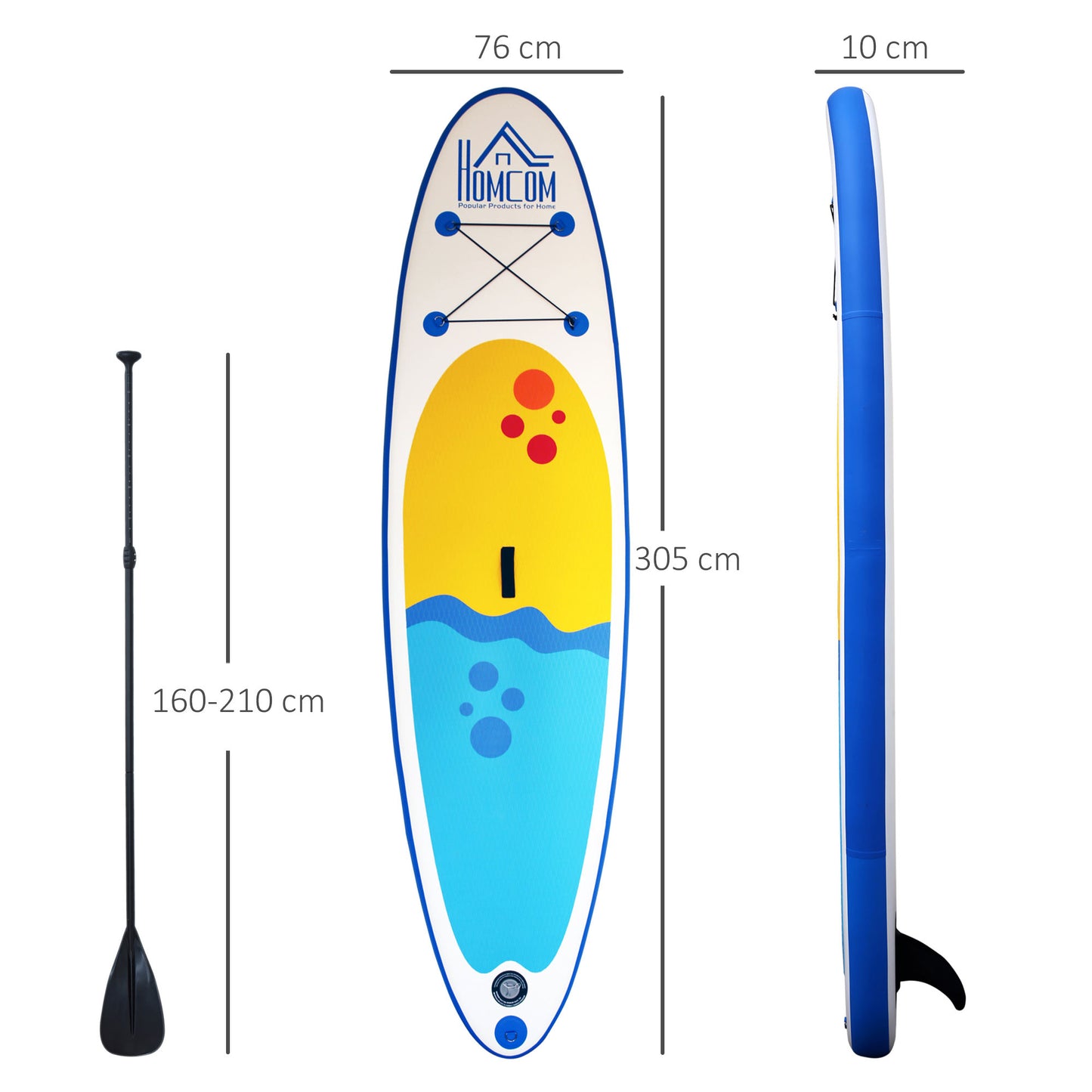 Inflatable Paddle Board with Adjustable Paddle