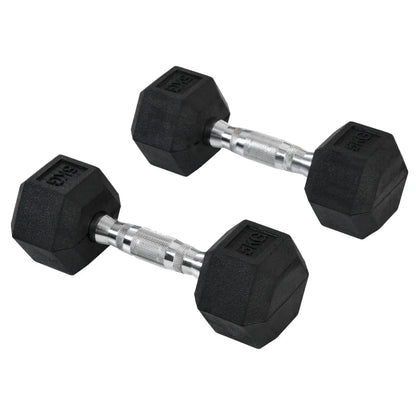 Rubber Hex Dumbbell Set – Pairs from 4 kg to 20 kg