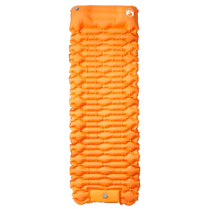Self - Inflating Camping Mattress with Pillow – 1 - Person Orange - Fittux