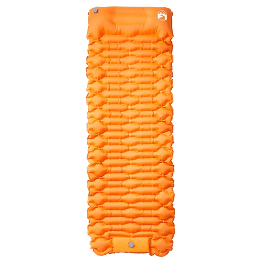 Self - Inflating Camping Mattress with Pillow – 1 - Person Orange - Fittux