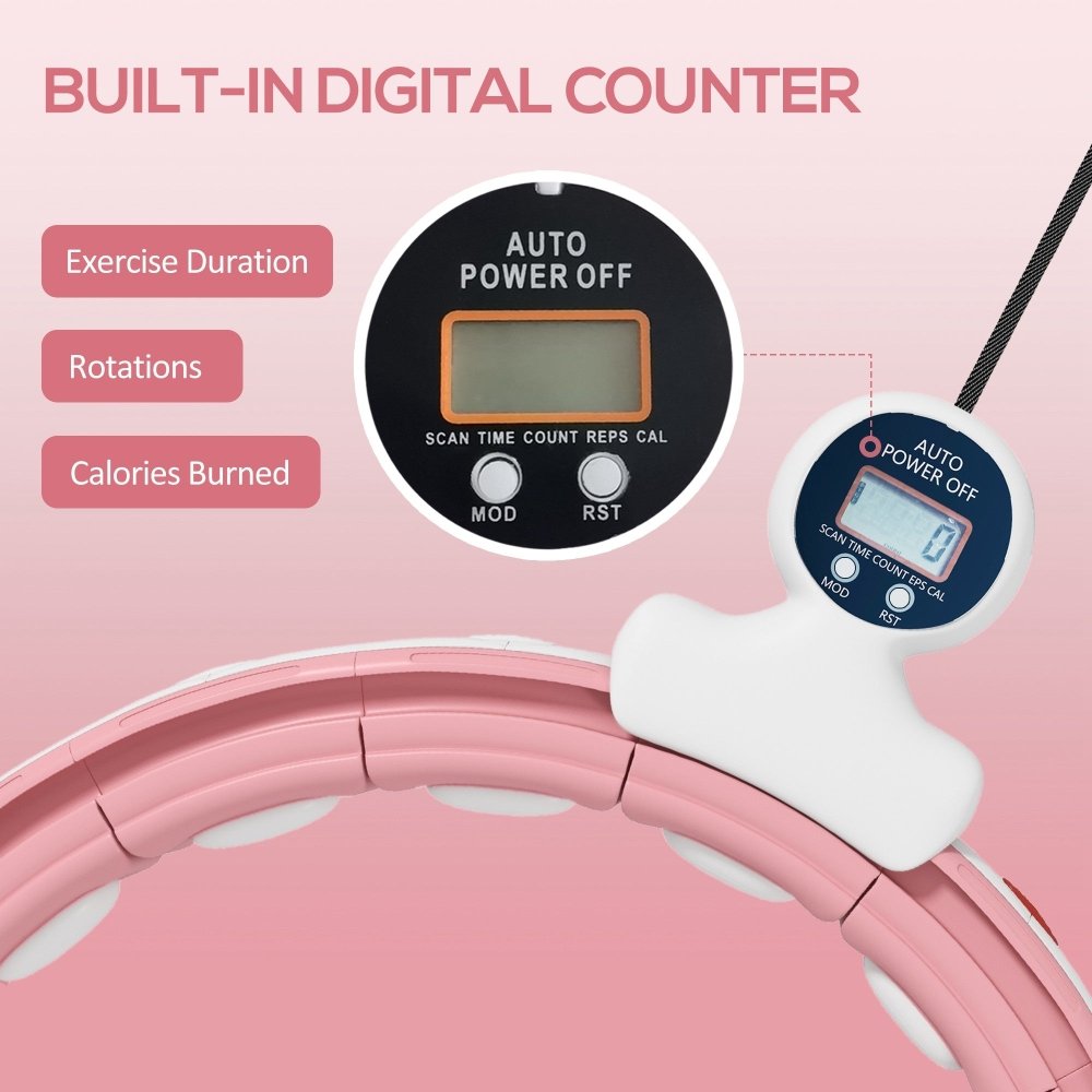 Smart Weighted Hula Hoop with Digital Counter – Adjustable Fit