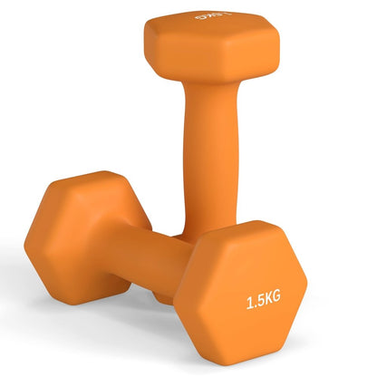 SPORTNOW Hex Dumbbells 1kg–6kg Pair with Non - Slip Grip