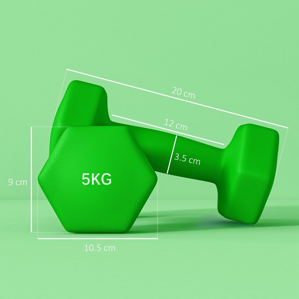 SPORTNOW Hex Dumbbells 1kg–6kg Pair with Non - Slip Grip