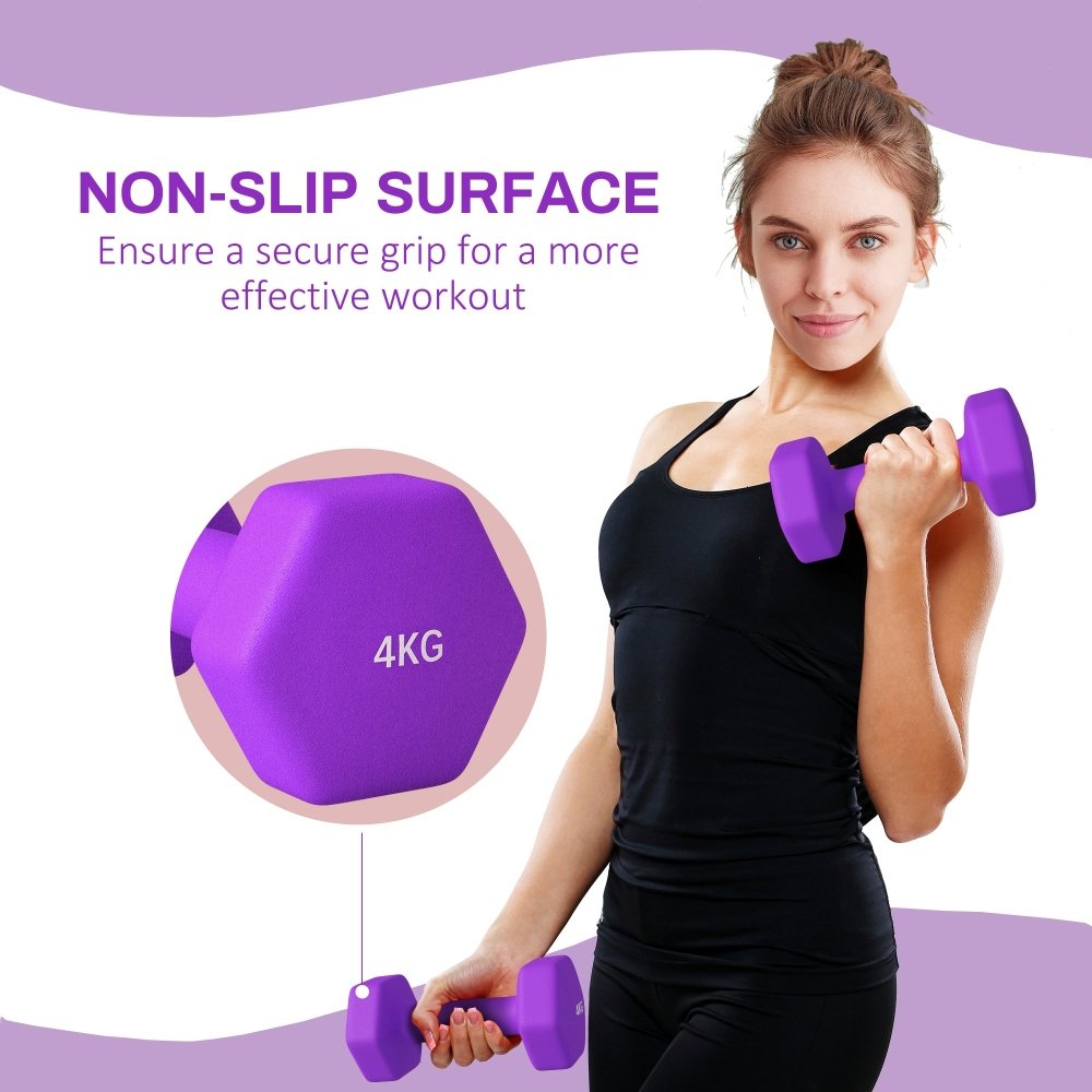 SPORTNOW Hex Dumbbells 1kg–6kg Pair with Non - Slip Grip