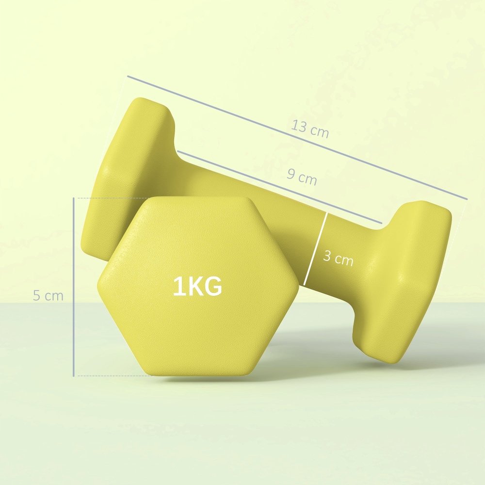 SPORTNOW Hex Dumbbells 1kg–6kg Pair with Non - Slip Grip