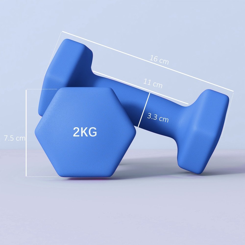 SPORTNOW Hex Dumbbells 1kg–6kg Pair with Non - Slip Grip