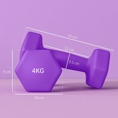 SPORTNOW Hex Dumbbells 1kg–6kg Pair with Non - Slip Grip
