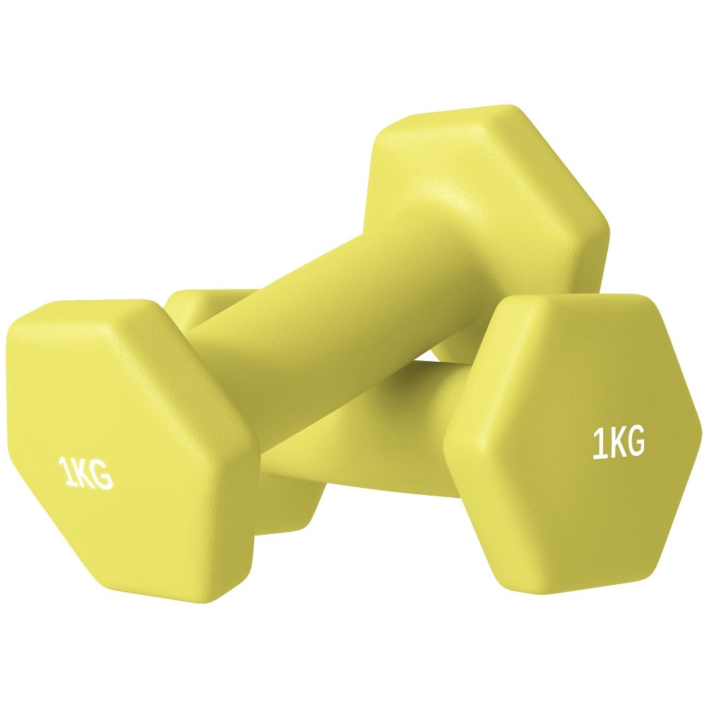 SPORTNOW Hex Dumbbells 1kg–6kg Pair with Non - Slip Grip