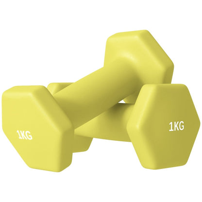 SPORTNOW Hex Dumbbells 1kg–6kg Pair with Non - Slip Grip