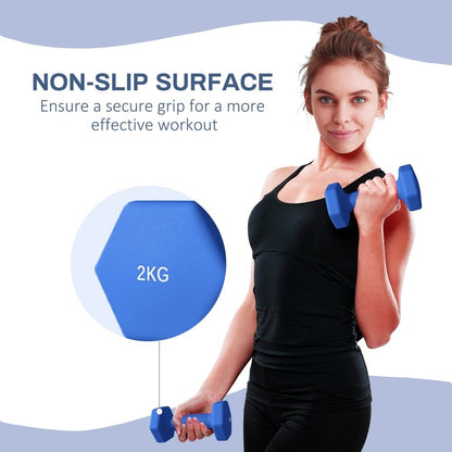 SPORTNOW Hex Dumbbells 1kg–6kg Pair with Non - Slip Grip