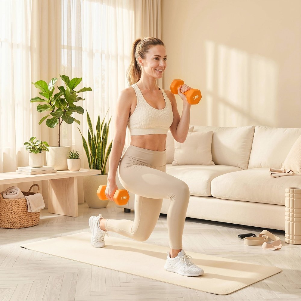 SPORTNOW Hex Dumbbells 1kg–6kg Pair with Non - Slip Grip