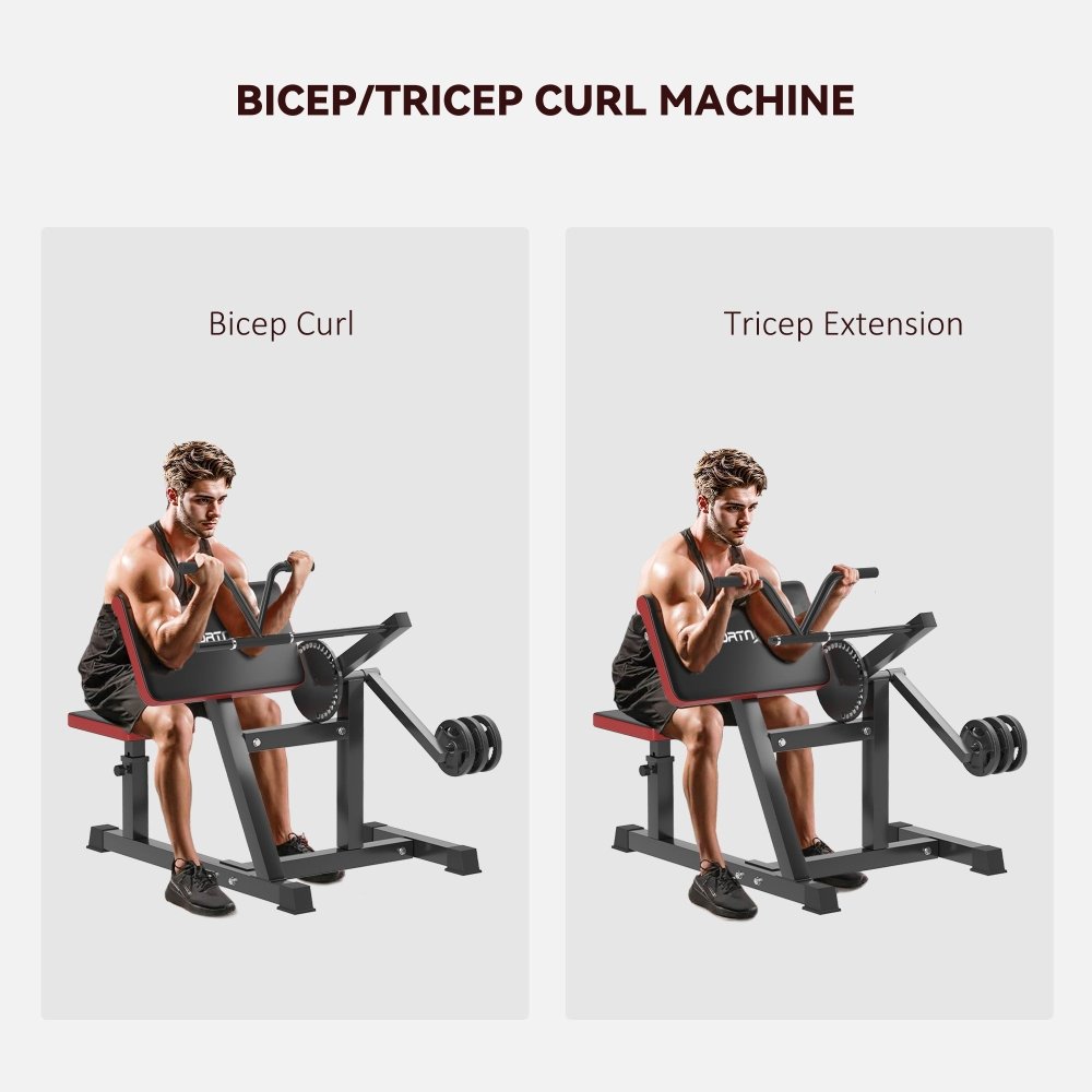SPORTNOW Preacher Curl & Tricep Bench – Adjustable Arm Curl Station