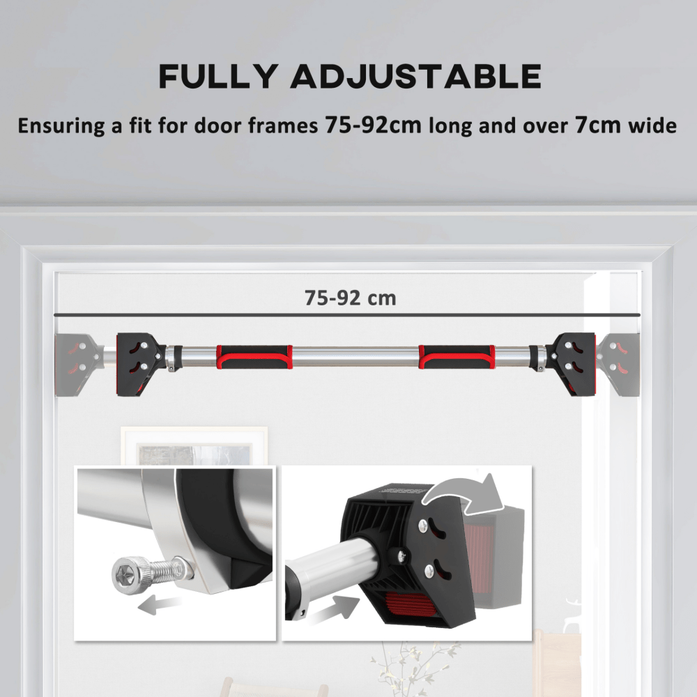 Steel Adjustable Doorway Pull - Up Bar (75–92cm)