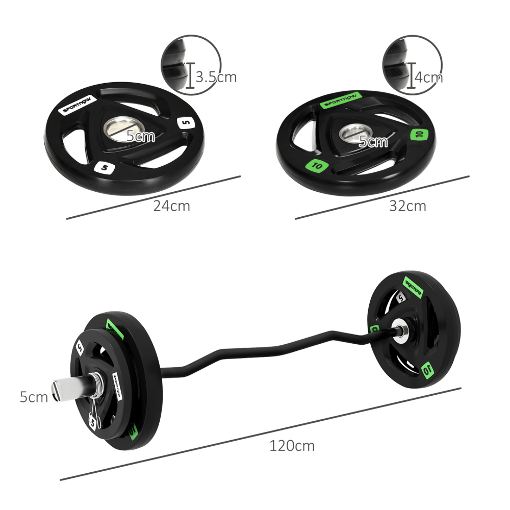 The Iron Curve – Olympic Curl Bar Set (38kg) - Fittux