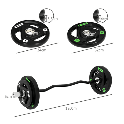 The Iron Curve – Olympic Curl Bar Set (38kg) - Fittux