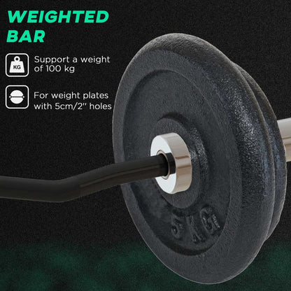 The Iron Curve – Olympic Curl Bar Set (38kg)