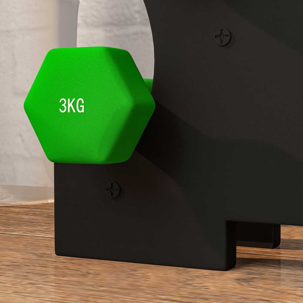 The Precision Set – 1kg to 3kg Dumbbells & Rack