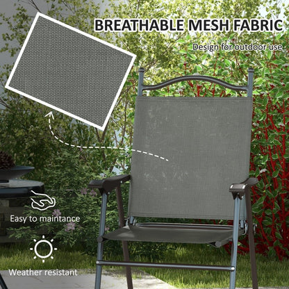 Two Folding Garden Chairs - Dark Brown
